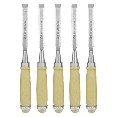 Kit 5 Formão Madeira Corte Entalhe 1-2 Pol 12mm Tradestar
