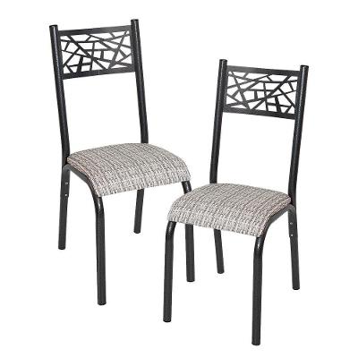 Cadeira De Aço 2 Unidades Preto E Manteiga Hupi Shop Jm