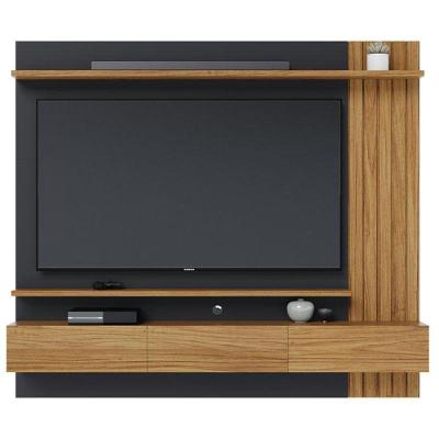 Painel Para Tv Home Suspenso Juriti 1.8 Noce Milano Preto Acetinado - Colibri