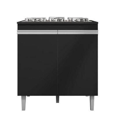 Balcão Cooktop Andréia Preto Fosco - Ajl