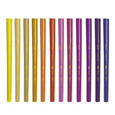 Canetas Brush Ponta Dupla Pincel + Superfina Vibes Sketch Entardecer 12 Cores Tris