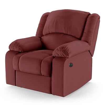 Poltrona Do Papai Reclinável Melim Controle Power Elétrico Usb Sintético Pu Fh1 - D'rossi Cor Vermelho