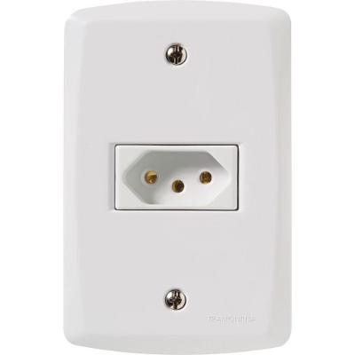 Conjunto 4x2 Com 1 Tomada 2p T 10 A 250 V Tramontina Lux2 Branco 120 Unidades