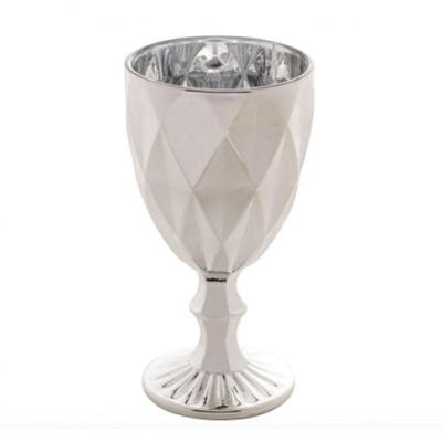 Jogo De 6 Taças De Vidro Diamond Prateada 325ml - Lyor