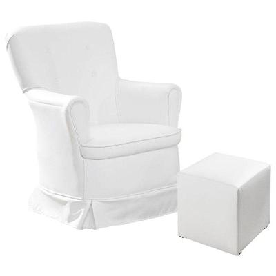 Poltrona De Amamentação Aconchego Fixa Com Puff Branco - Canaã