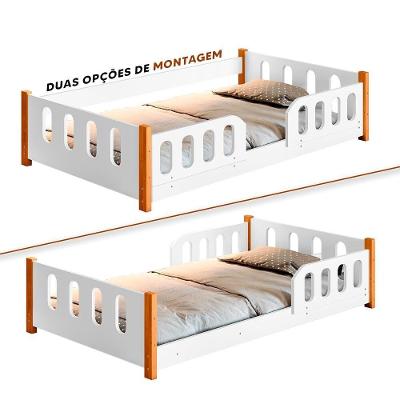 Cama Montessori Infantil Branca Melissa Divaloto Com Colchão Probel Guarda Costas