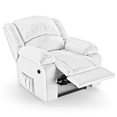 Poltrona Do Papai Reclinável Pietra Power Elétrica Usb Fh9 Pu Branco - Mpozenato