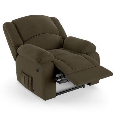 Poltrona Do Papai Reclinável Pietra Power Elétrica Usb Fh9 Veludo Capuccino - Mpozenato