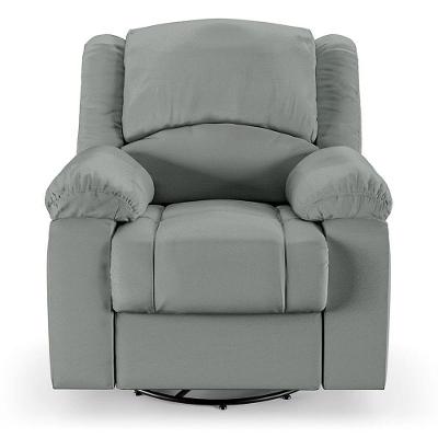 Poltrona Do Papai Reclinável Pietra Glider Giratória Fh9 Pu Cinza - Mpozenato