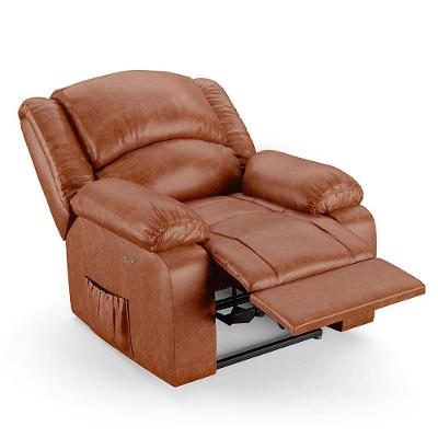 Poltrona Do Papai Reclinável Pietra Elétrica Led Fh9 Pu Caramelo Brilho - Mpozenato