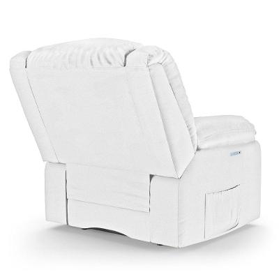 Poltrona Do Papai Reclinável Pietra Elétrica Led Massagem Fh9 Pu Branco - Mpozenato