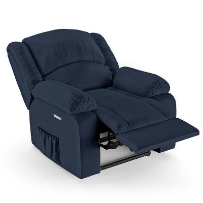 Poltrona Do Papai Reclinável Pietra Elétrica Led Massagem Fh9 Pu Azul - Mpozenato