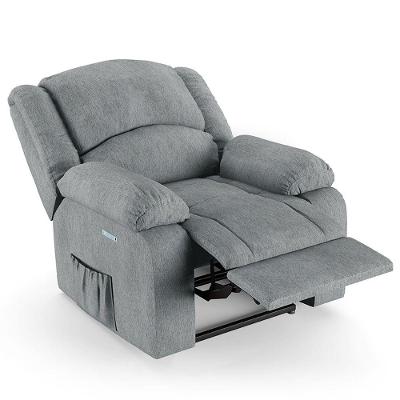 Poltrona Do Papai Reclinável Pietra Elétrica Led Massagem Fh9 Linho Cinza - Mpozenato