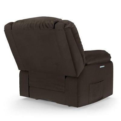Poltrona Do Papai Reclinável Pietra Elétrica Led Massagem Fh9 Pu Marrom - Mpozenato