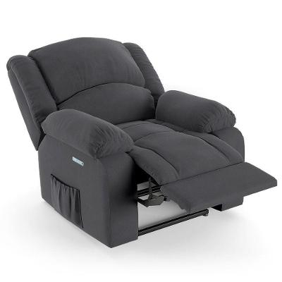 Poltrona Do Papai Reclinável Pietra Elétrica Led Massagem Fh9 Veludo Cinza - Mpozenato