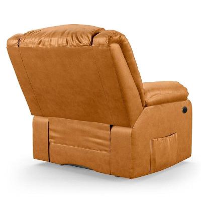 Poltrona Do Papai Reclinável Pietra Power Elétrica Massagem Fh9 Pu Whisky - Mpozenato
