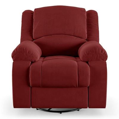Poltrona Do Papai Reclinável Pietra Glider Giratória Usb Fh9 Veludo Vermelho - Mpozenato