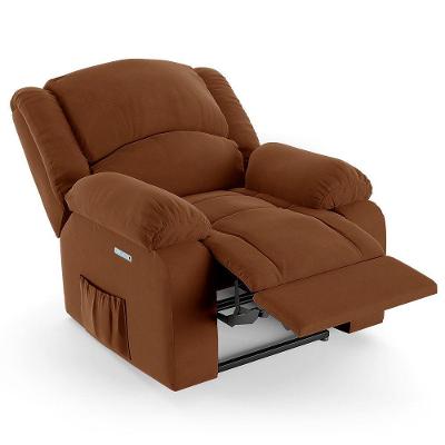 Poltrona Do Papai Reclinável Pietra Elétrica Led Massagem Fh9 Veludo Terracota - Mpozenato
