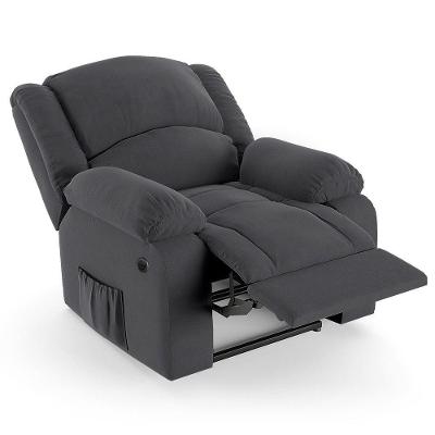Poltrona Do Papai Reclinável Pietra Power Elétrica Massagem Fh9 Veludo Cinza - Mpozenato