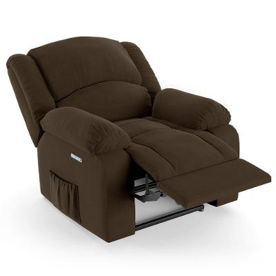 Poltrona Do Papai Reclinável Pietra Elétrica Led Massagem Fh9 Veludo Marrom - Mpozenato
