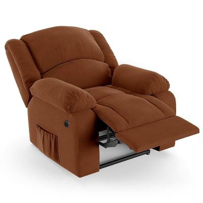 Poltrona Do Papai Reclinável Pietra Power Elétrica Massagem Fh9 Veludo Terracota - Mpozenato