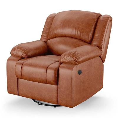 Poltrona Do Papai Reclinável Pietra Glider Giratória Massagem Fh9 Pu Caramelo Brilho - Mpozenato