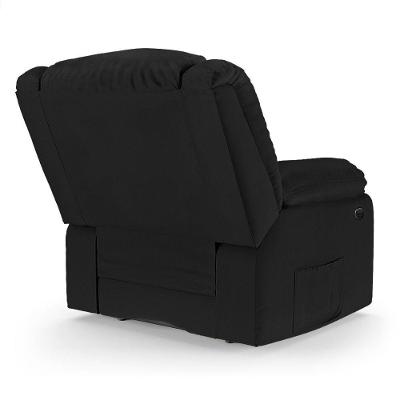 Poltrona Do Papai Reclinável Pietra Power Elétrica Massagem Fh9 Pu Preto - Mpozenato