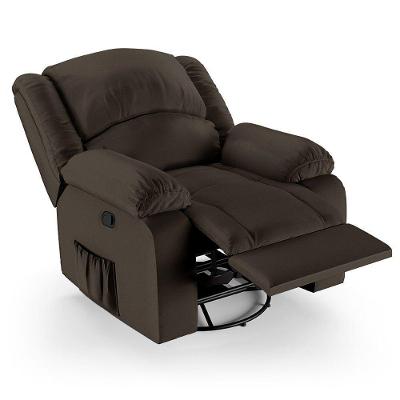 Poltrona Do Papai Reclinável Pietra Glider Giratória Usb Fh9 Pu Marrom - Mpozenato
