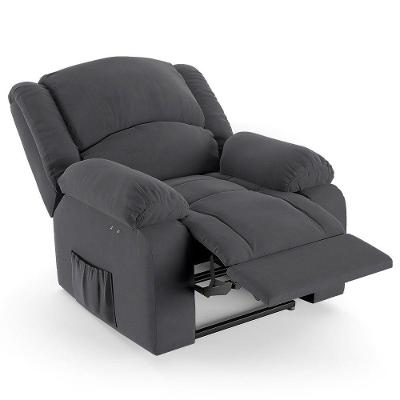 Poltrona Do Papai Reclinável Pietra Power Touch Usb Fh9 Veludo Cinza - Mpozenato