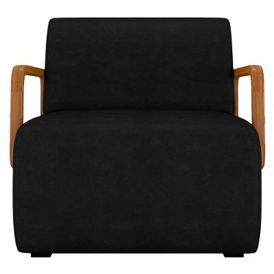 Poltrona Decorativa Orgânica Para Sala Kit 2 Belarus K04 Sintético Preto - Mpozenato