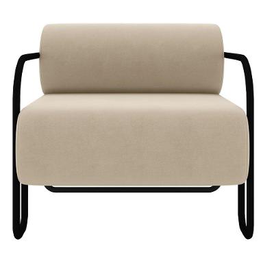 Poltrona Decorativa Para Sala Industrial Kira K04 Veludo Bege - Mpozenato
