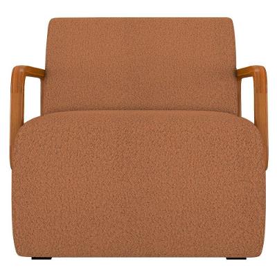Poltrona Decorativa Orgânica Para Sala Kit 2 Belarus K04 Bouclê Terracota - Mpozenato