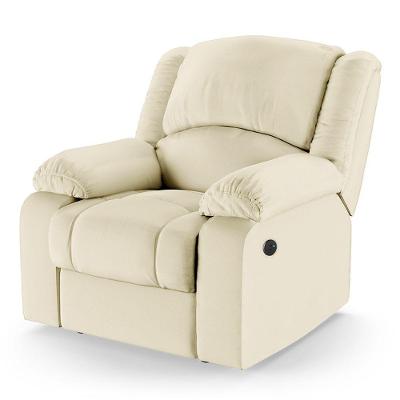 Poltrona Do Papai Reclinável Pietra Power Touch Massagem Fh9 Pu Bege - Mpozenato