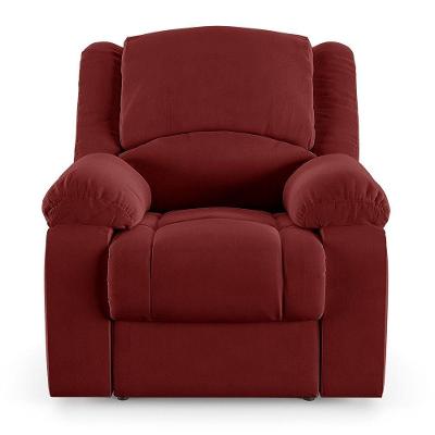 Poltrona Do Papai Reclinável Pietra Power Touch Usb Fh9 Veludo Vermelho - Mpozenato