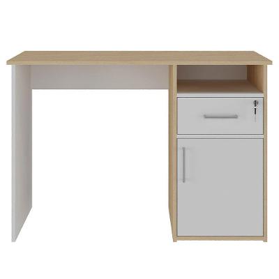 Mesa Escrivaninha Home Office 110cm Ally A06 Carvalho/branco - Mpozenato
