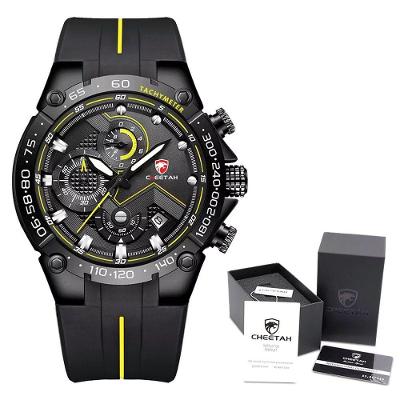 Relógio Militar Masculino Cheetah Ch1606rgb à Prova D' água Esporte Amarelo
