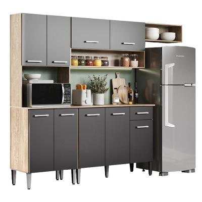 Armário Cozinha Compacta Arizona Smart Carraro - Carvalho/preto Carvalho/preto