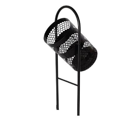 Lixeira Para Calçada De Rua Externa Preta 35x80x35cm