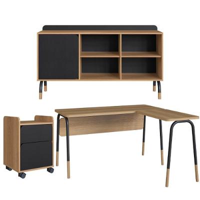 Conjunto Escritório 3 Peças 28001x995x998 Hanover Nero Artesano Hanover Nero