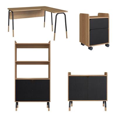 Conjunto Escritorio Office 4 Peças 28001x96x97x98 Hanover Nero Artesano Hanover Nero