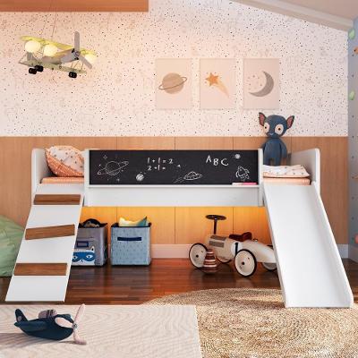 Cama Playground Com Escorregador E Rampa By710 Branco Comm Branco