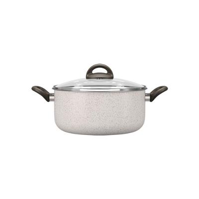 Caçarola Com Tampa 24 Cm Revestimento Cerâmico Antiaderente Mineral Resist Cor Vanilla Ceramic Life