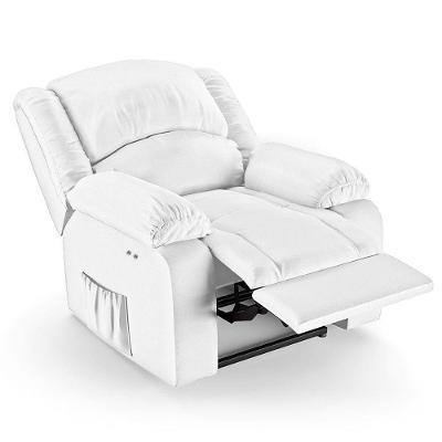 Poltrona Do Papai Reclinável Pietra Elétrica Led Fh9 Pu Branco - Mpozenato