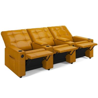 Poltrona Do Papai Reclinável Cinema 3 Lugares Manual Baú Usb Haifa F05 Facto Whisky - Lyam Decor
