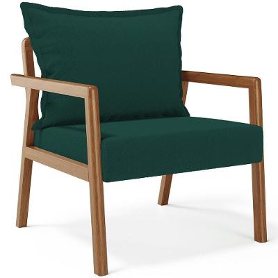 Poltrona Decorativa Para Sala De Estar E Living Alícia B04 Bouclê Verde