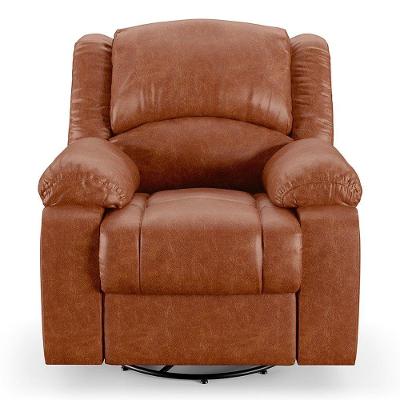 Poltrona Do Papai Reclinável Pietra Glider Giratória Usb Fh9 Pu Caramelo Brilho - Mpozenato