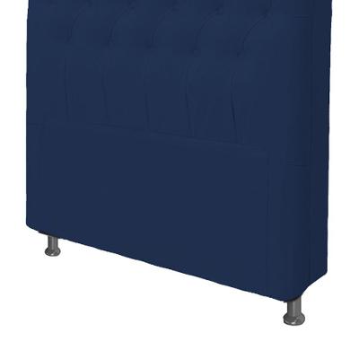 Cabeceira Dama 90 Cm Cama Box Solteiro Corino Azul Marinho