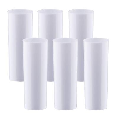 Jogo De Copos 6 Peças Long Drink Plástico Festas Eventos Top Cor:branco