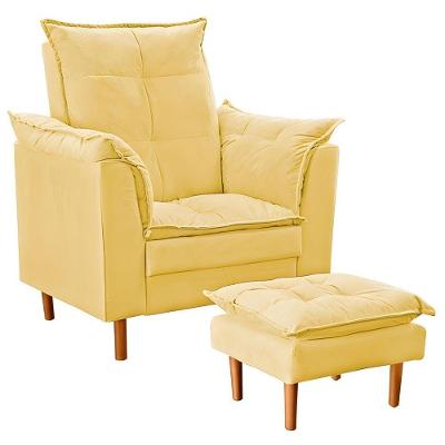 Poltrona Decorativa Sala De Estar Quarto Leitura Ibiza Suede Cor:amarelo