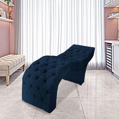 Maca Estofada Estética Cílios Salão Spa Veludo Olivia Cor:azul Marinho